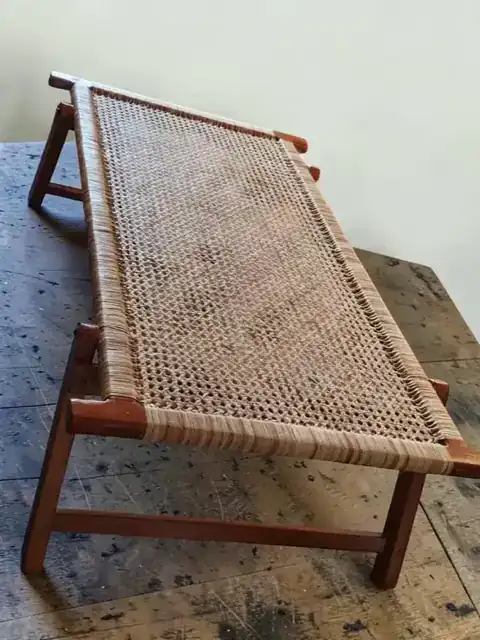Panai Naar Kattil Palm Cot Teak Foldable Cot | மடக்கு பனை நார் கட்டில்